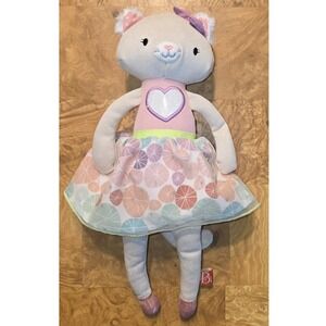 B Toys Softies Pink CALI CAT Tippy Toes Ballerina Plush Chamoise Touch 15"